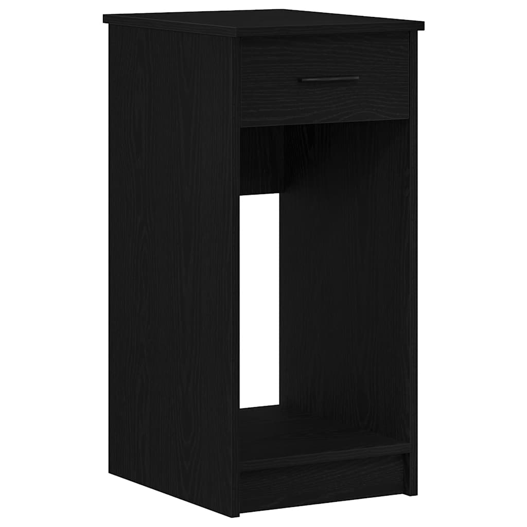 Black Computer Tower Stand with Drawer - 35x45x77 cm, Sleek Design