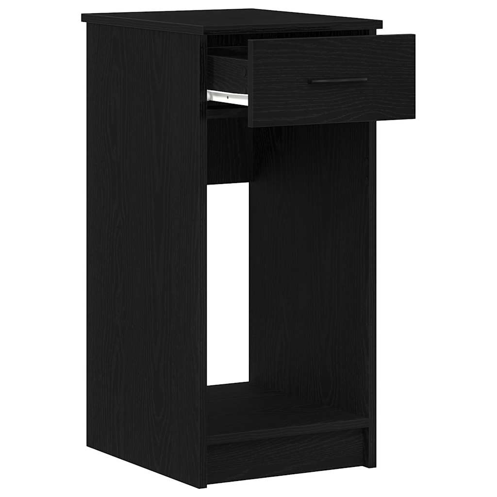 Black Computer Tower Stand with Drawer - 35x45x77 cm, Sleek Design