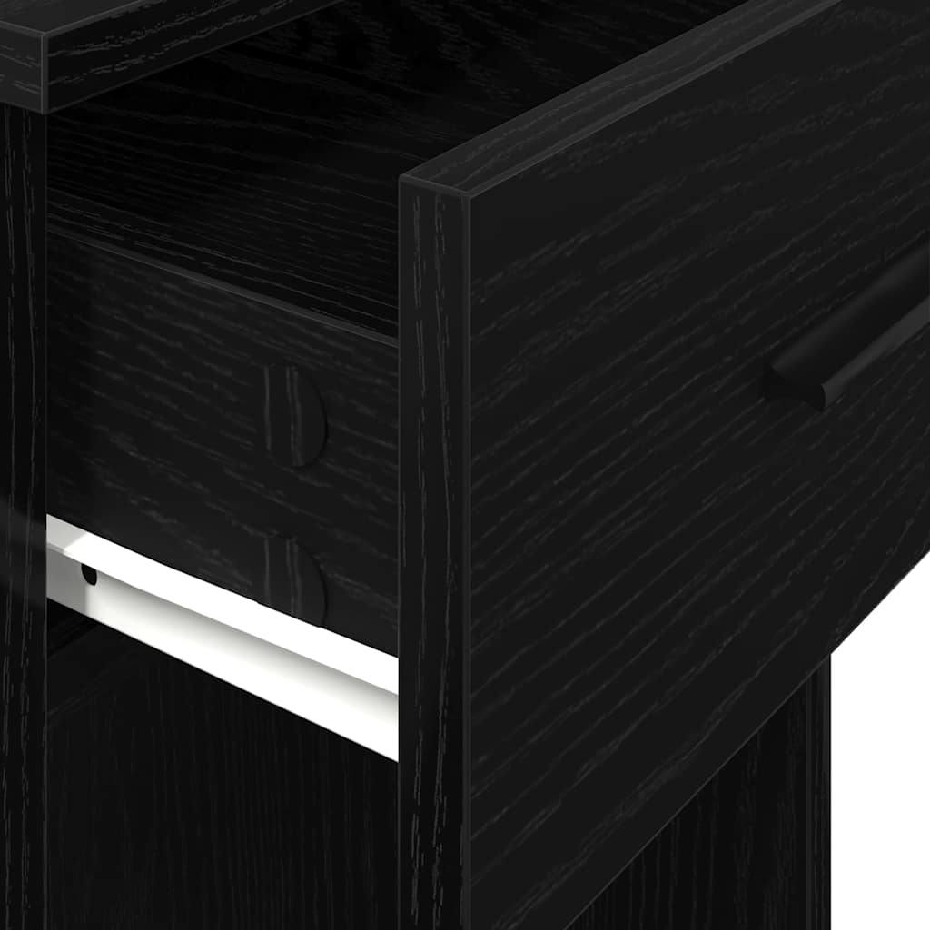 Black Computer Tower Stand with Drawer - 35x45x77 cm, Sleek Design