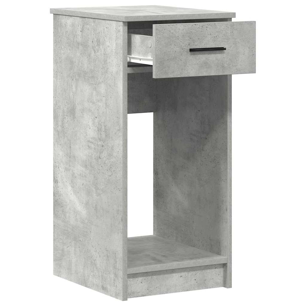 Concrete Grey Computer Tower Stand with Drawer, 35x45x77 cm