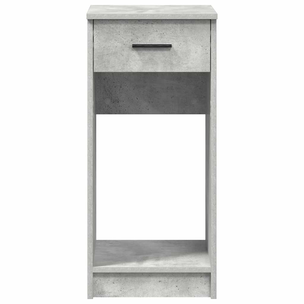 Concrete Grey Computer Tower Stand with Drawer, 35x45x77 cm