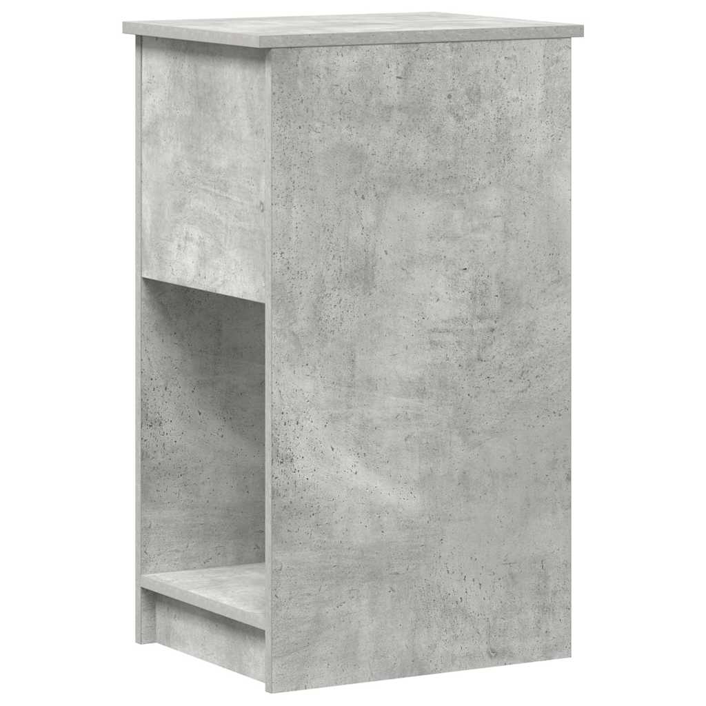 Concrete Grey Computer Tower Stand with Drawer, 35x45x77 cm
