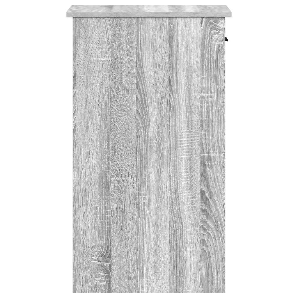 Grey Sonoma Computer Tower Stand with Drawer - 35x45x77 cm