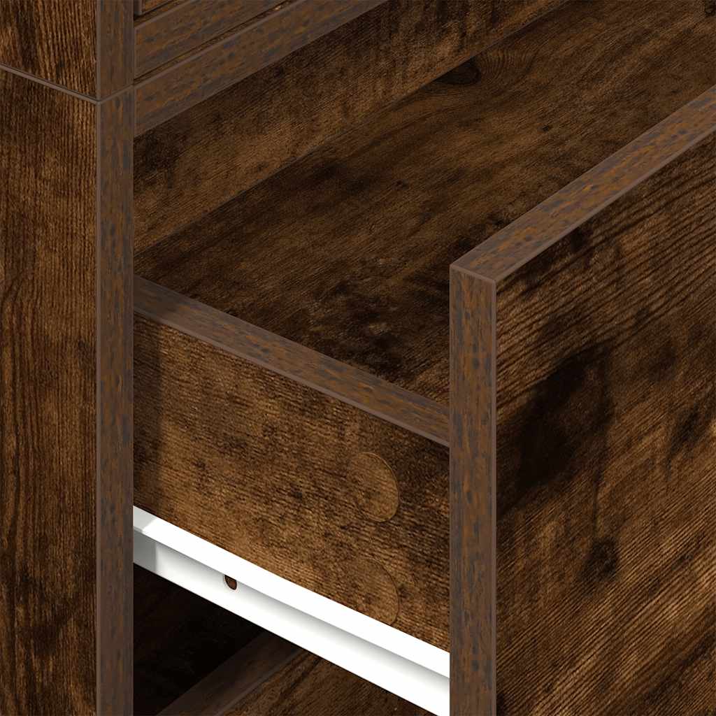Cabinets with 2 Drawers 2 pcs Smoked Oak 60x31x40 cm Engineered Wood