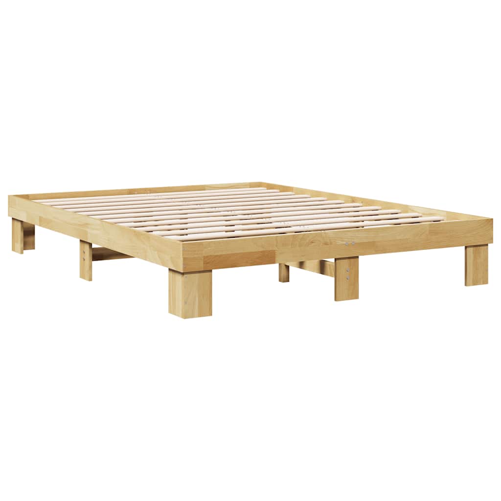Solid Oak Bed Frame 140x200 cm - Sturdy & Stylish Wood Design