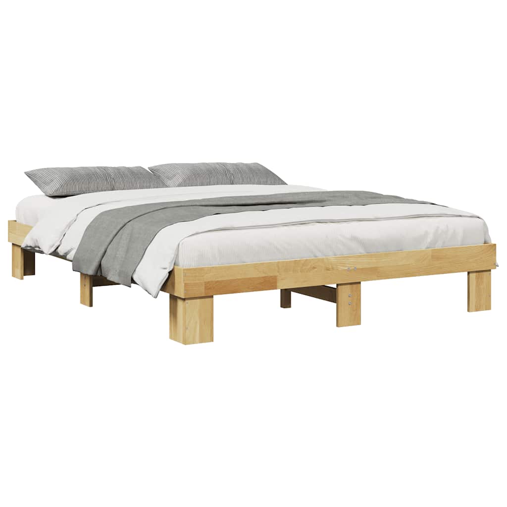 Solid Oak Bed Frame 140x200 cm - Sturdy & Stylish Wood Design