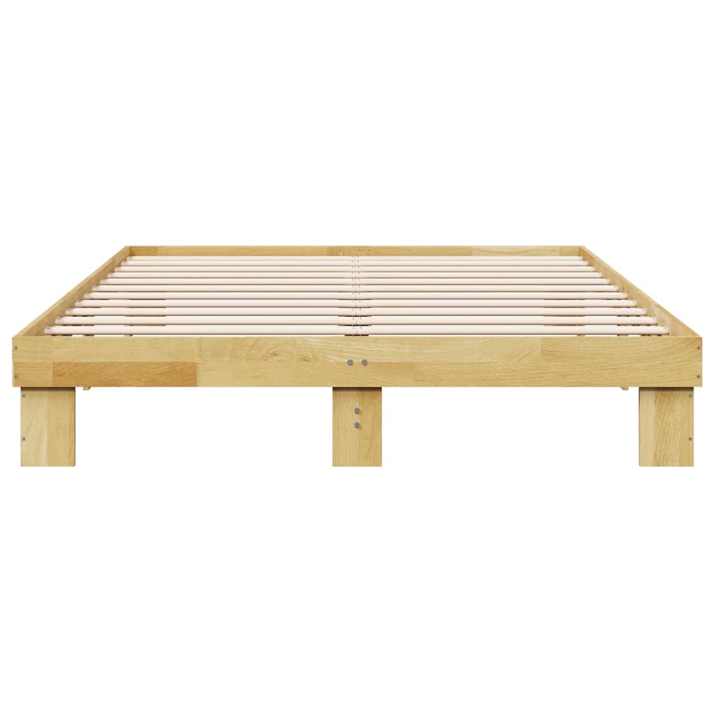 Solid Oak Bed Frame 140x200 cm - Sturdy & Stylish Wood Design