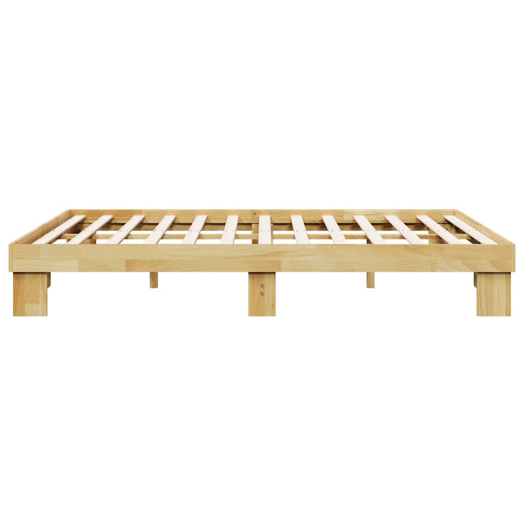 Solid Oak Bed Frame 140x200 cm - Sturdy & Stylish Wood Design