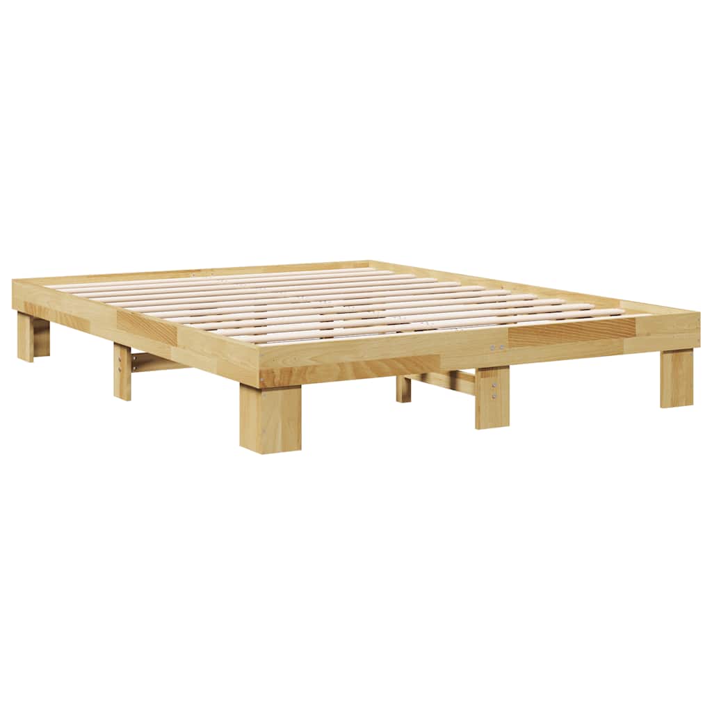 Solid Oak Bed Frame 140x200 cm - Sturdy & Stylish Wood Design
