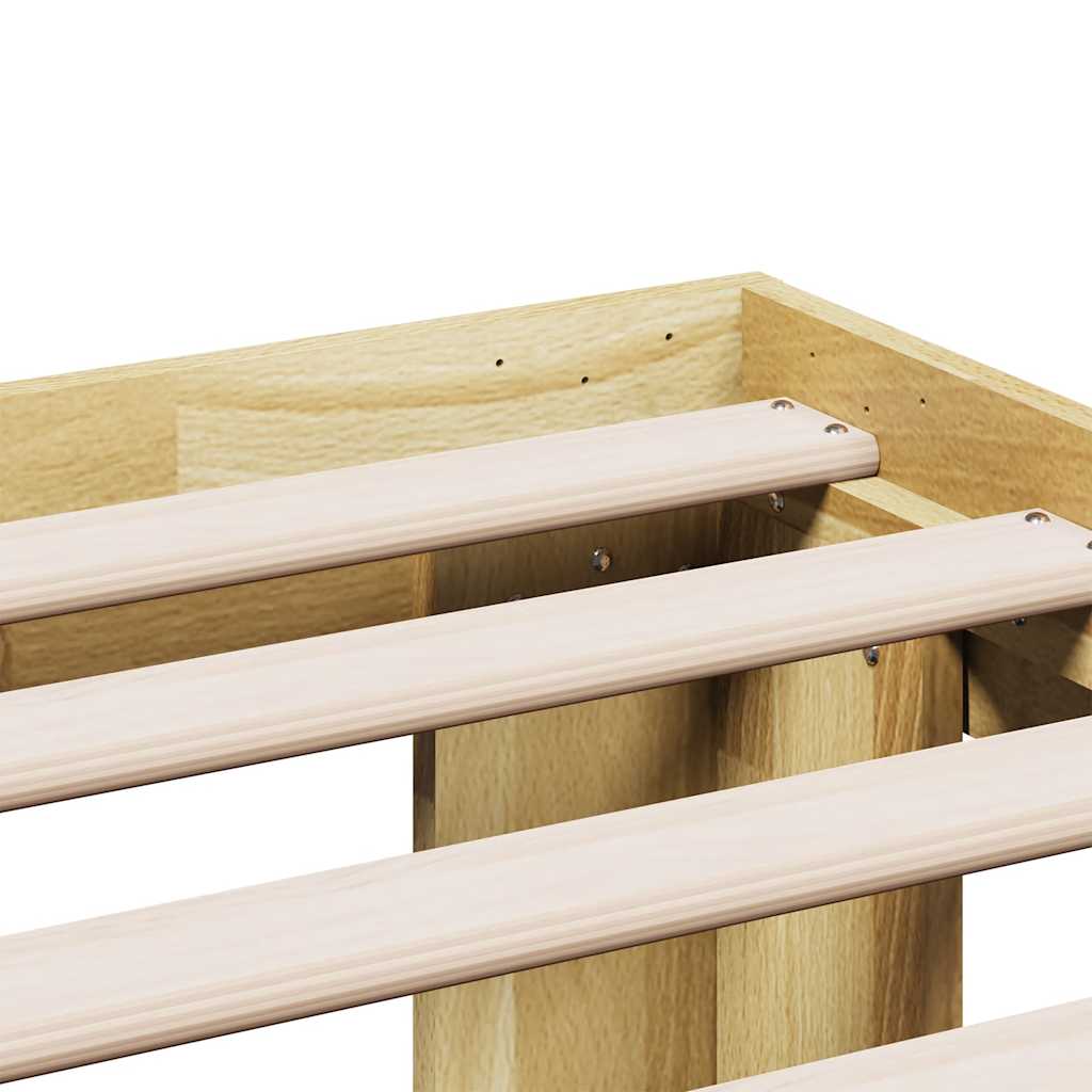 Solid Oak Bed Frame 140x200 cm - Sturdy & Stylish Wood Design