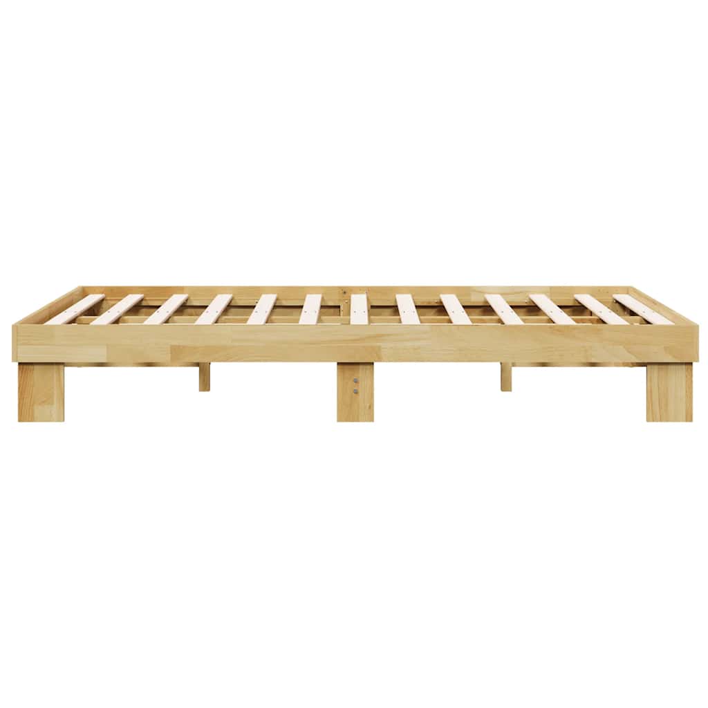 Compact Oak Solid Wood Bed Frame 120x190 cm - No Mattress Included