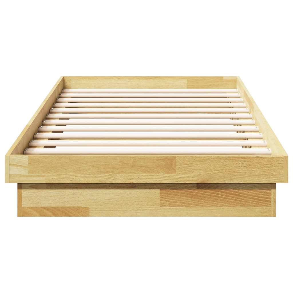 Solid Oak Wood Bed Frame 75x190 cm - No Mattress Included