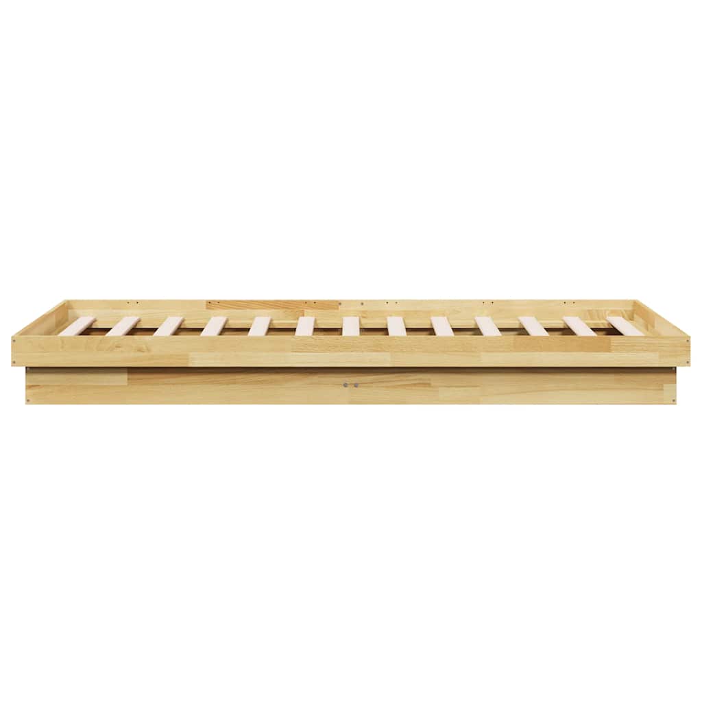 Solid Oak Wood Bed Frame 75x190 cm - No Mattress Included