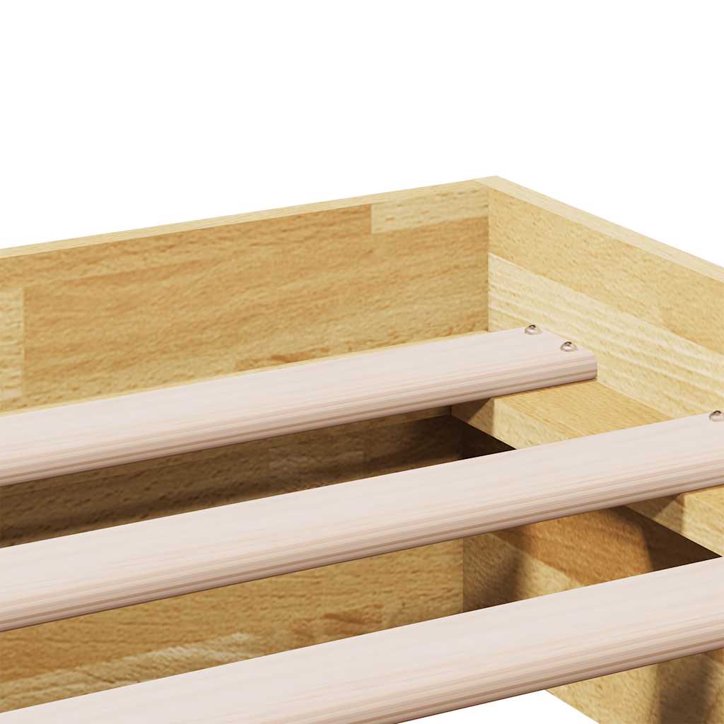 Solid Oak Wood Bed Frame 75x190 cm - No Mattress Included