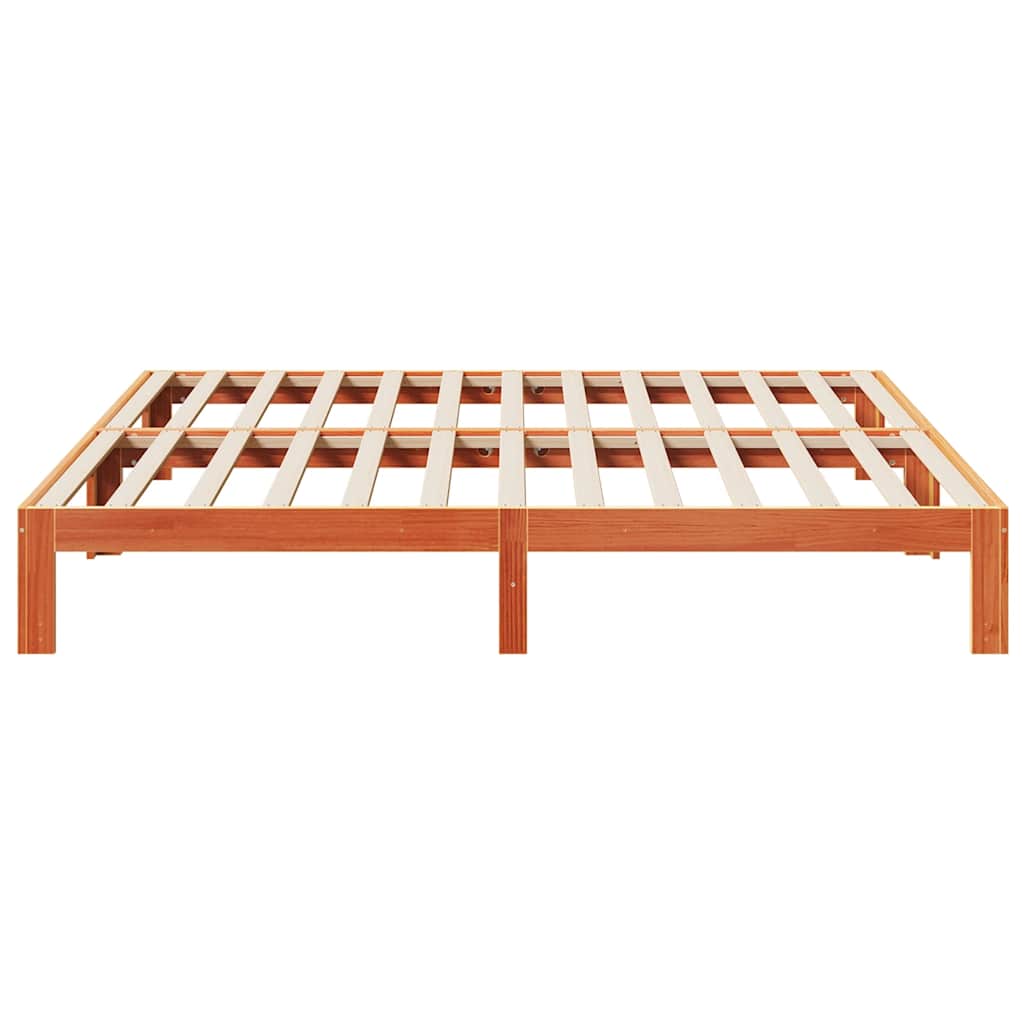 Bed Frame without Mattress Wax Brown 180x200 cm Super King Solid Wood Pine