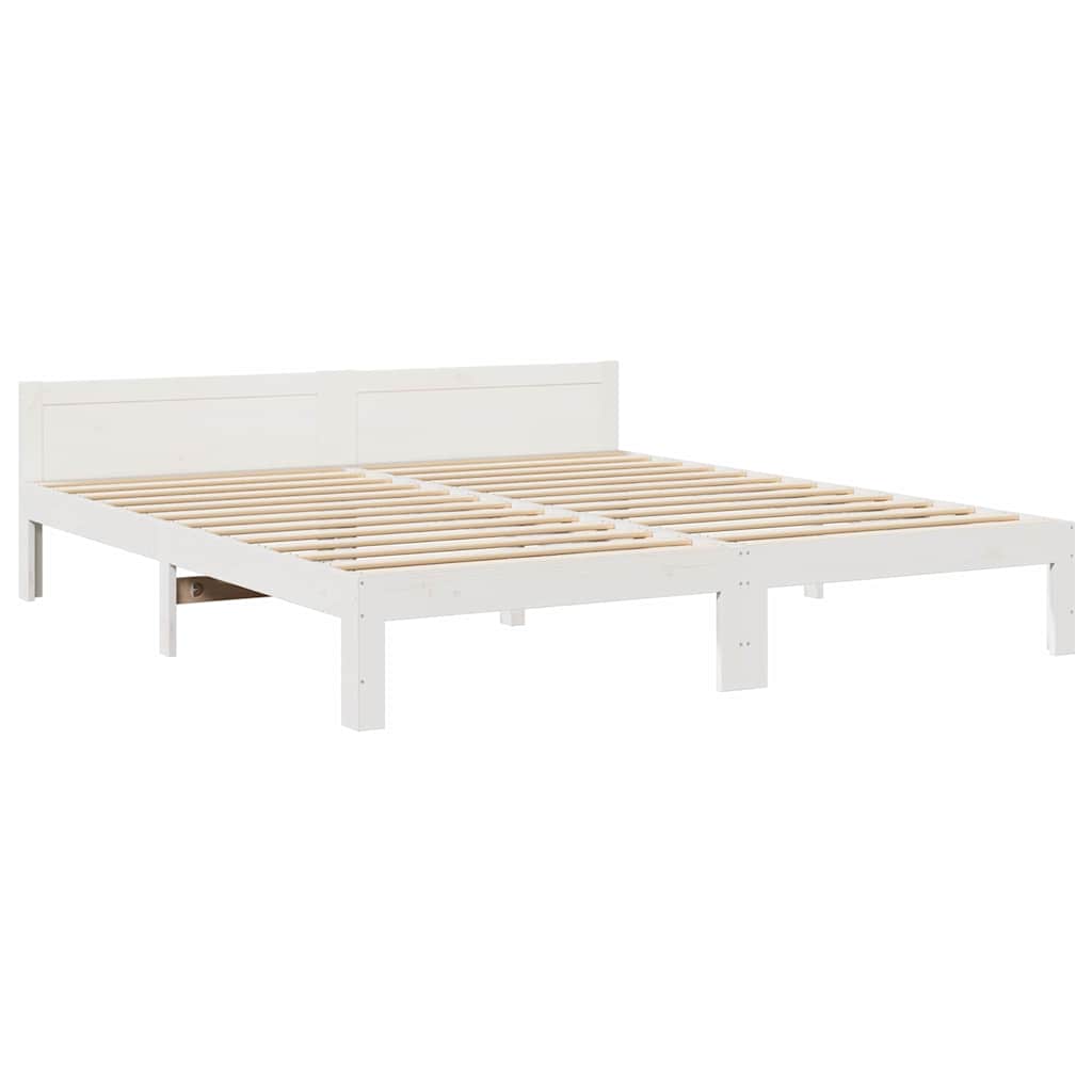 Bed Frame without Mattress White 160x200 cm Solid Wood Pine