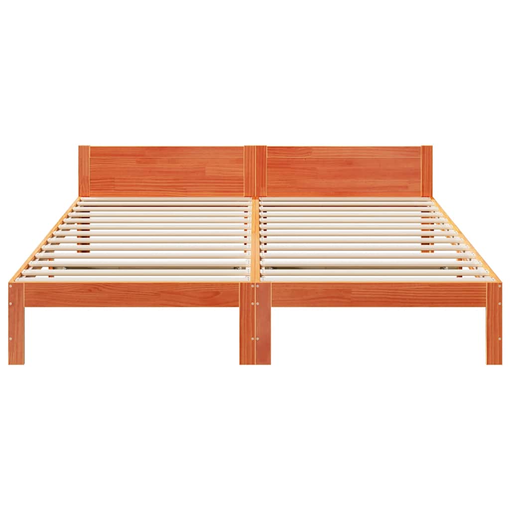 Bed Frame without Mattress Wax Brown 180x200 cm Super King Solid Wood Pine