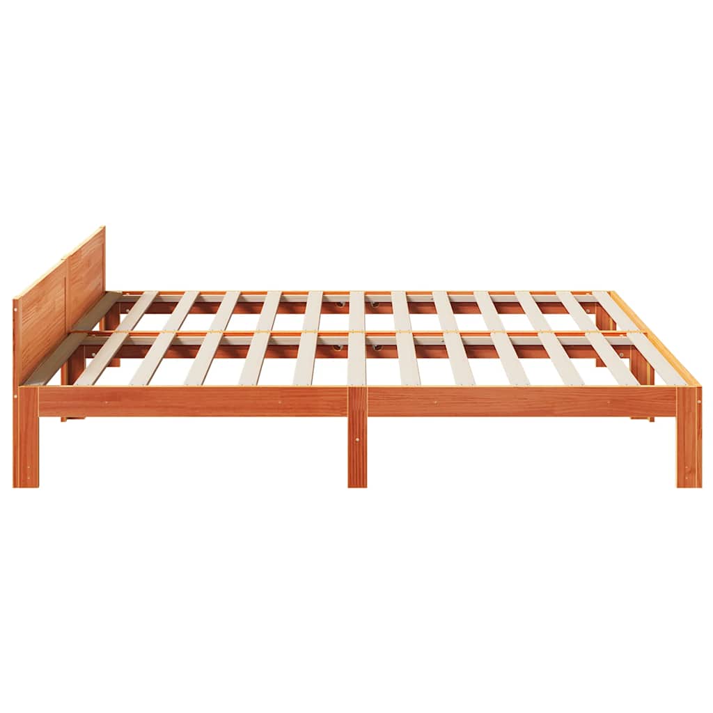 Bed Frame without Mattress Wax Brown 180x200 cm Super King Solid Wood Pine
