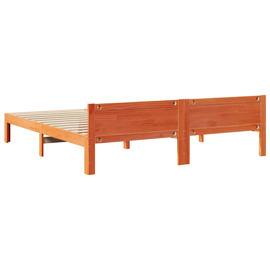 Bed Frame without Mattress Wax Brown 180x200 cm Super King Solid Wood Pine