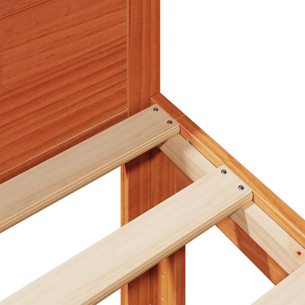 Bed Frame without Mattress Wax Brown 180x200 cm Super King Solid Wood Pine
