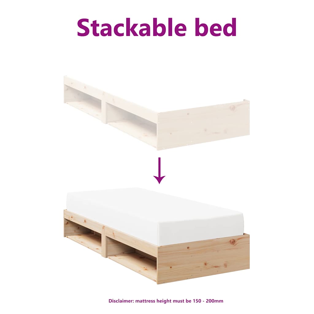 Day Bed without Mattress 90x200 cm Solid Wood Pine