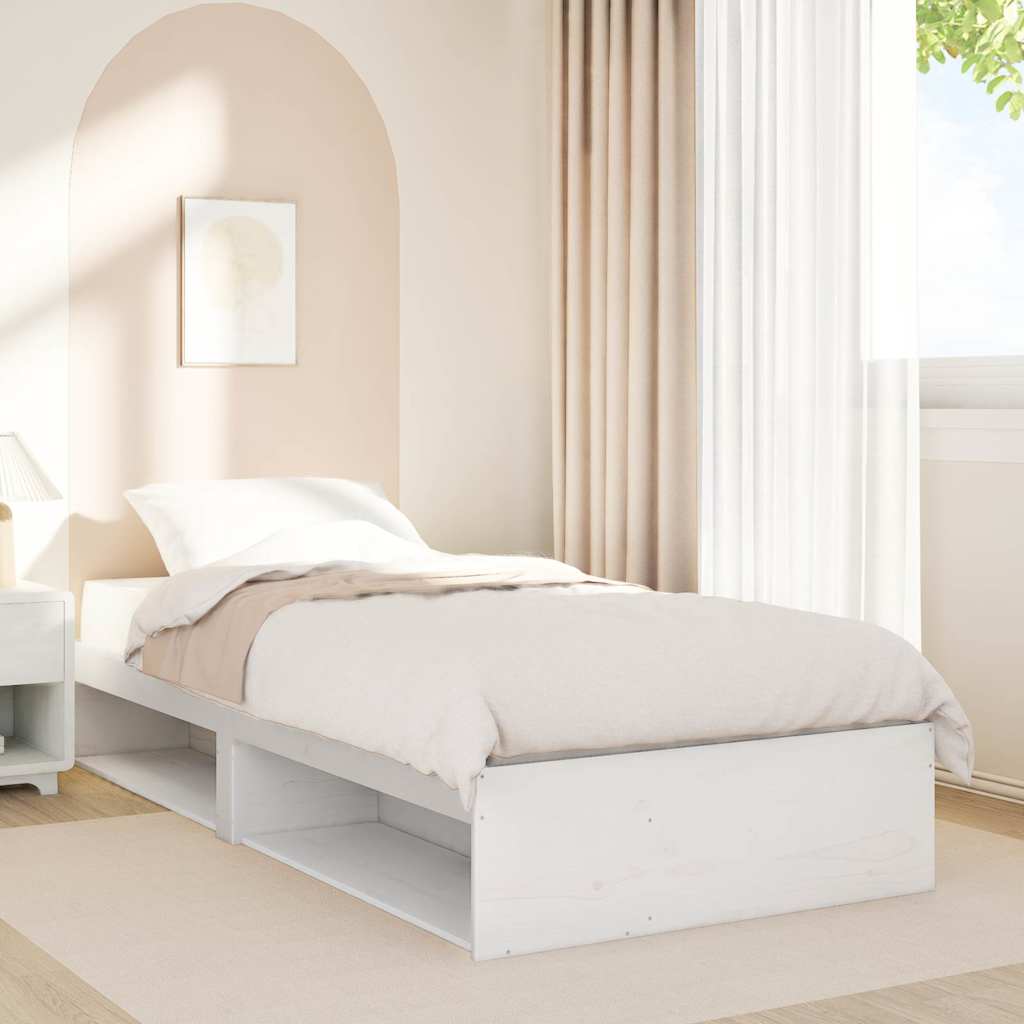 Day Bed without Mattress White 90x190 cm Solid Wood Pine