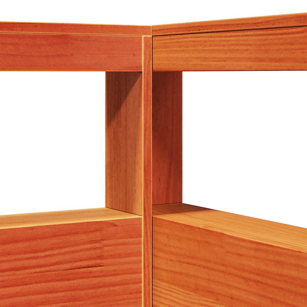 Bookcase Headboard L-Shaped Wax Brown 100 cm Solid Wood Pine