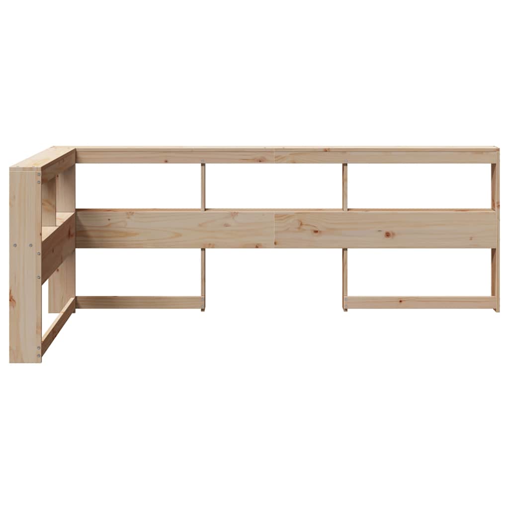 Bookcase Headboard L-Shaped 90 cm Solid Wood Pine
