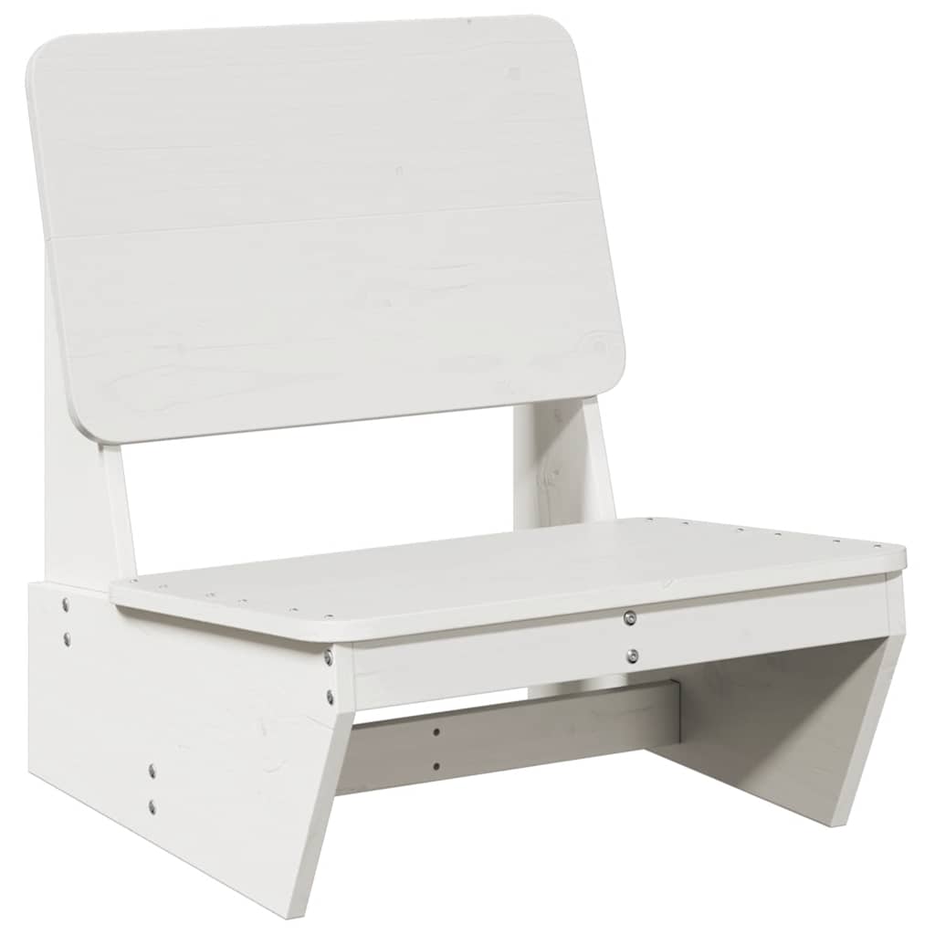 White Garden Chair - 60x64x70.5 cm Solid Pine Wood