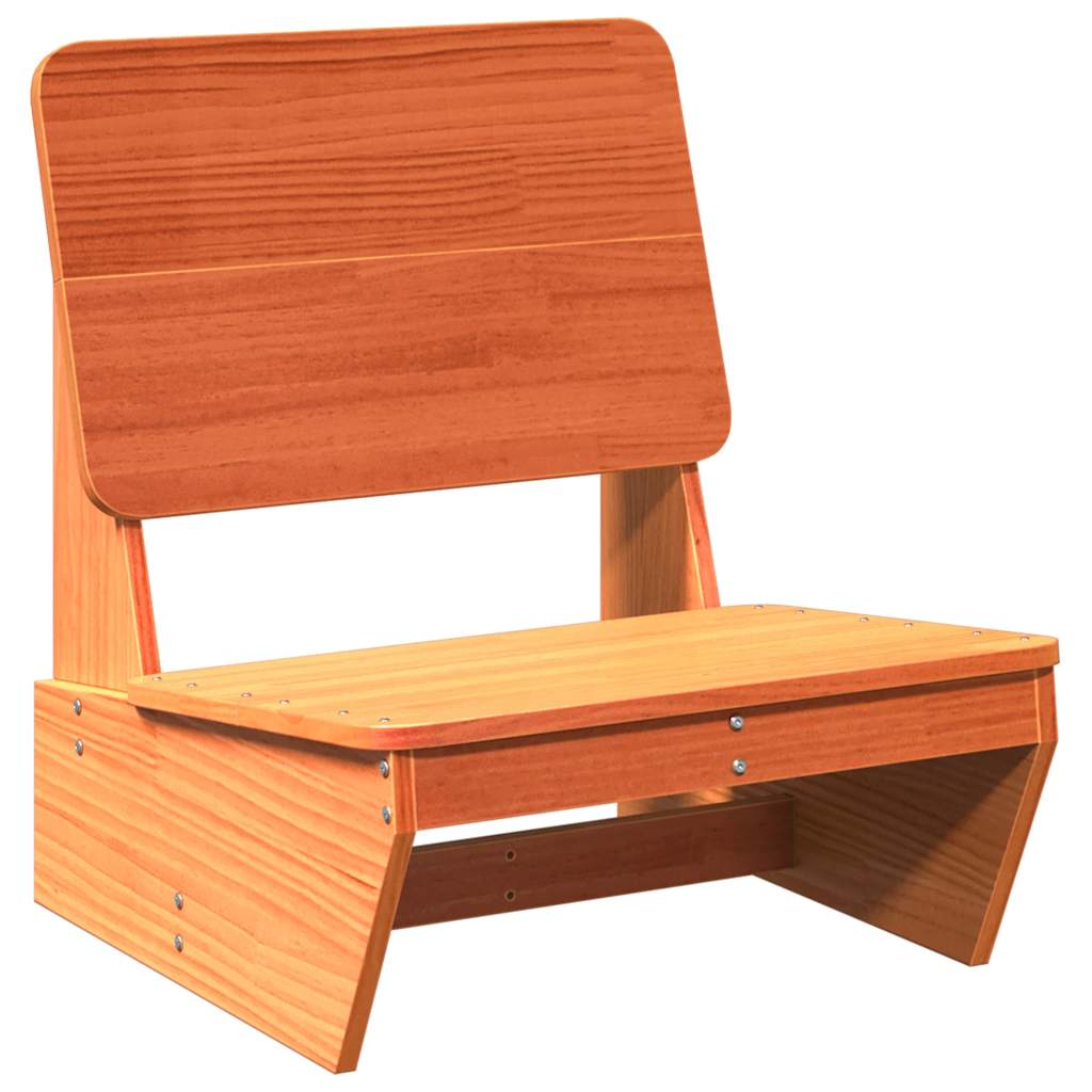 Solid Wood Pine Garden Chair, Wax Brown, 60x64x70.5 cm