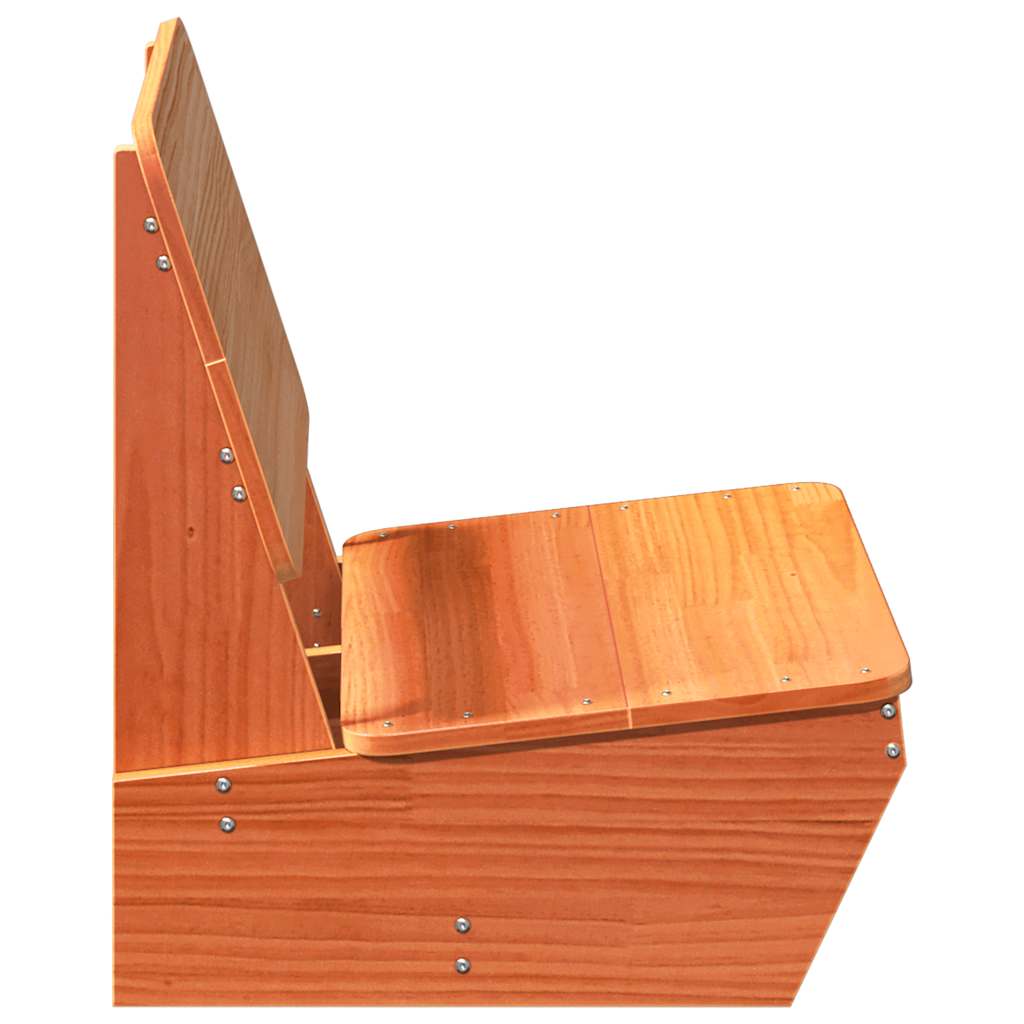 Solid Wood Pine Garden Chair, Wax Brown, 60x64x70.5 cm