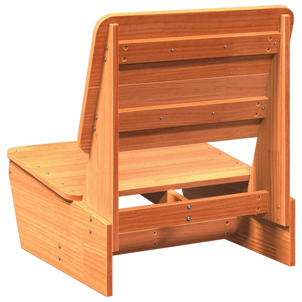 Solid Wood Pine Garden Chair, Wax Brown, 60x64x70.5 cm