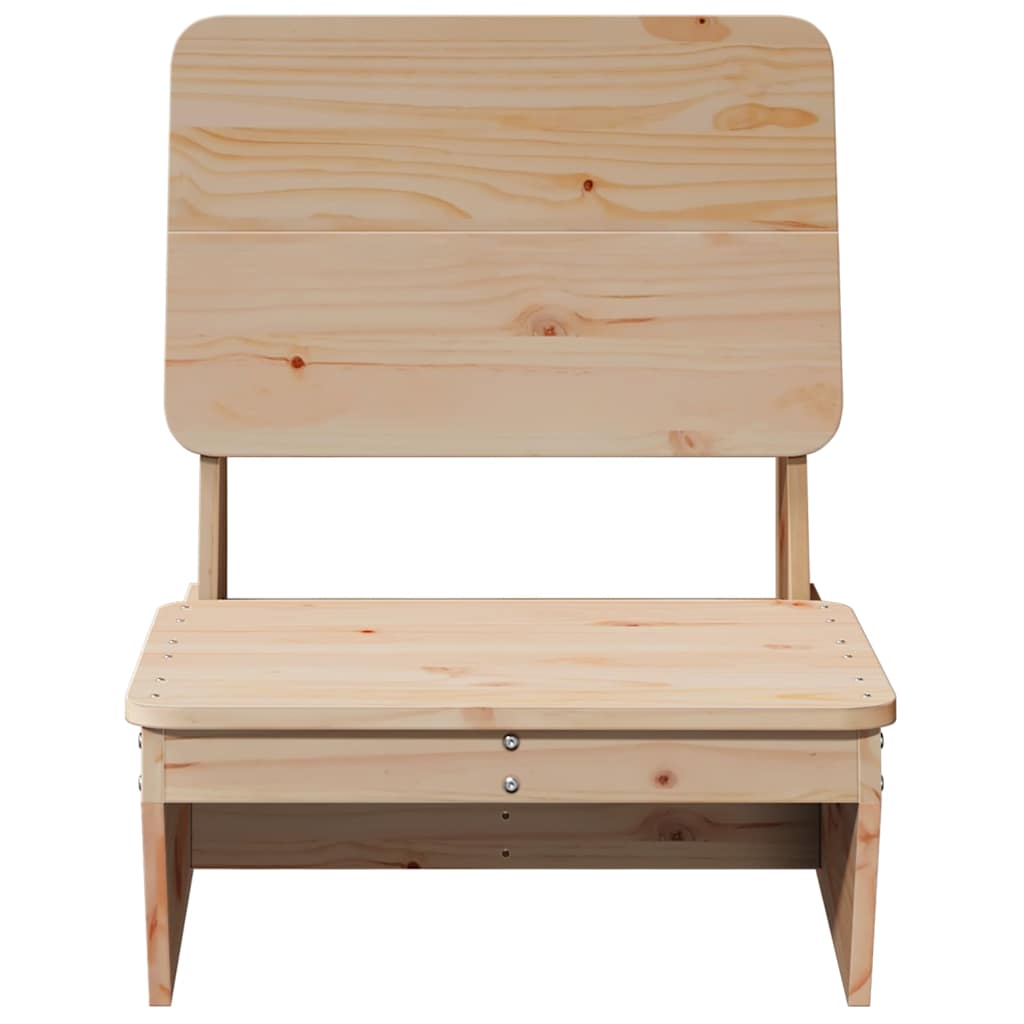 Set of 2 Solid Pine Garden Chairs, 60x64x70.5 cm, Natural Finish