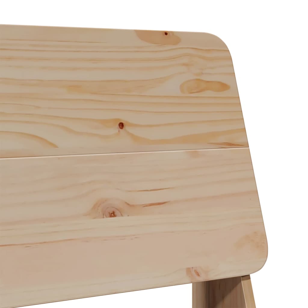 Set of 2 Solid Pine Garden Chairs, 60x64x70.5 cm, Natural Finish