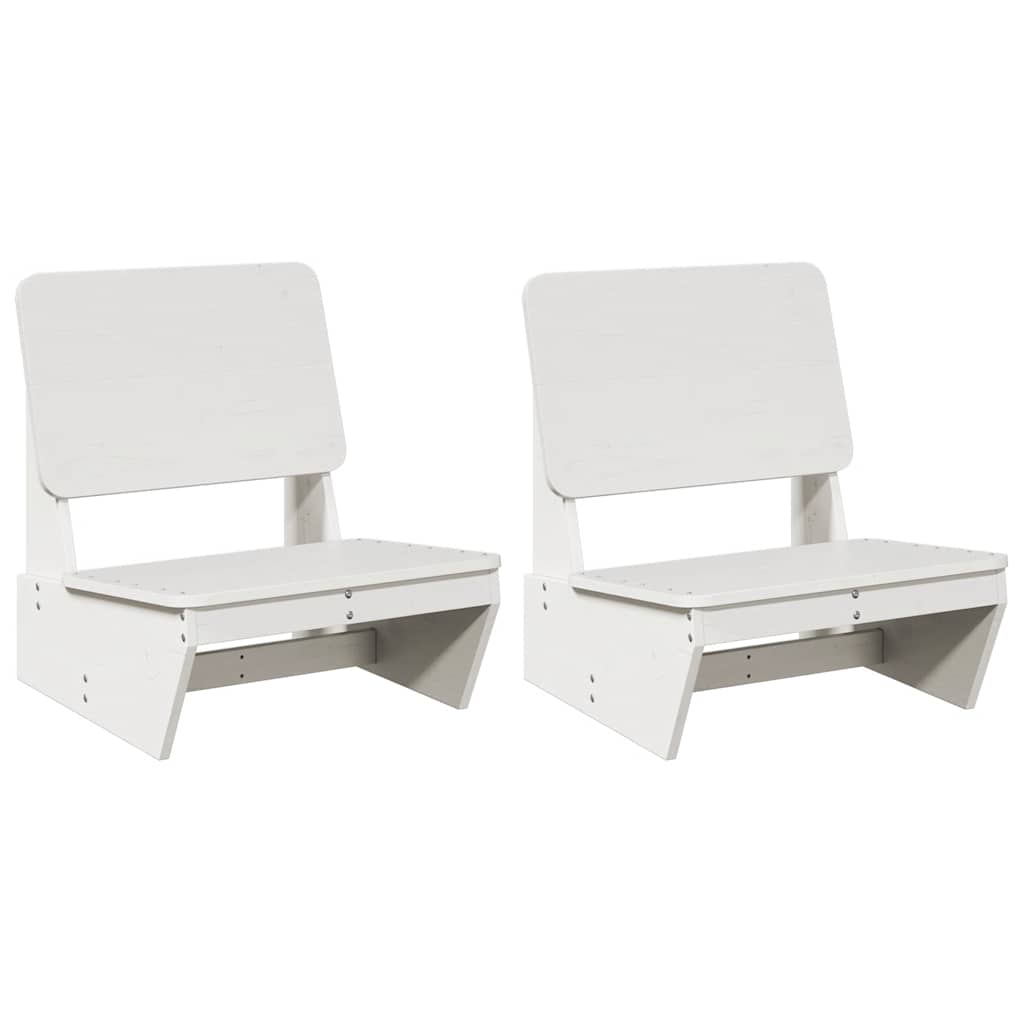 White Solid Pine Garden Chairs Set of 2 - 60x64x70.5 cm