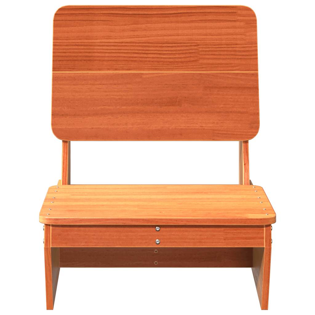 Wax Brown Solid Pine Garden Chairs Set of 2 - 60x64x70.5 cm