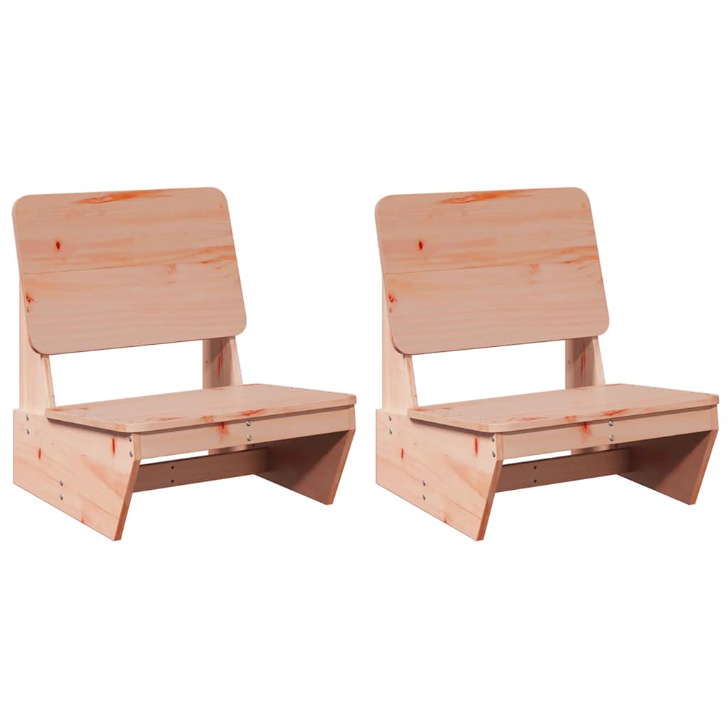 Solid Wood Douglas Garden Chairs Set - 2 Pcs, 60x64x70.5 cm