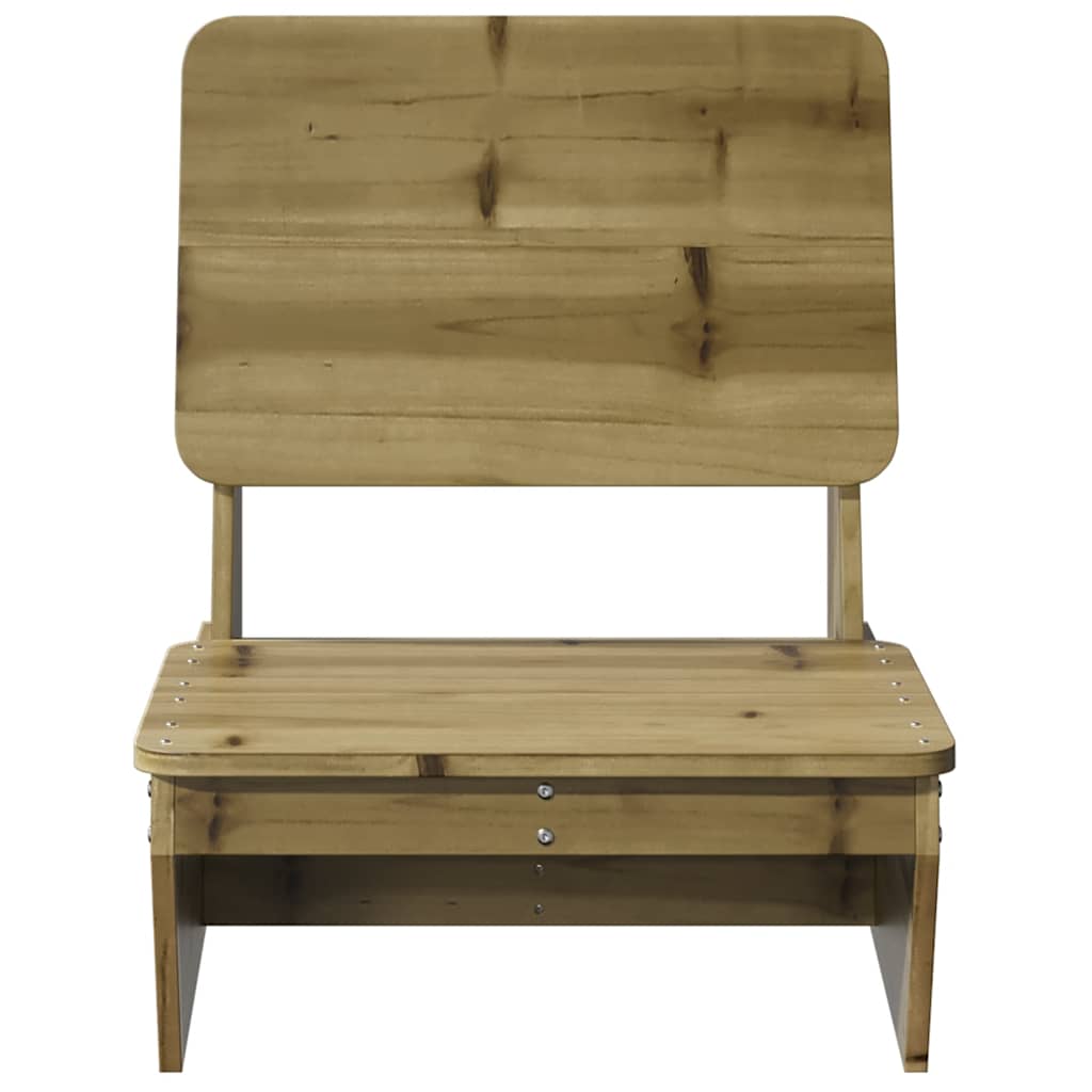 Set of 2 Pine Wood Garden Chairs - 60x64x70.5 cm, Weather-Resistant