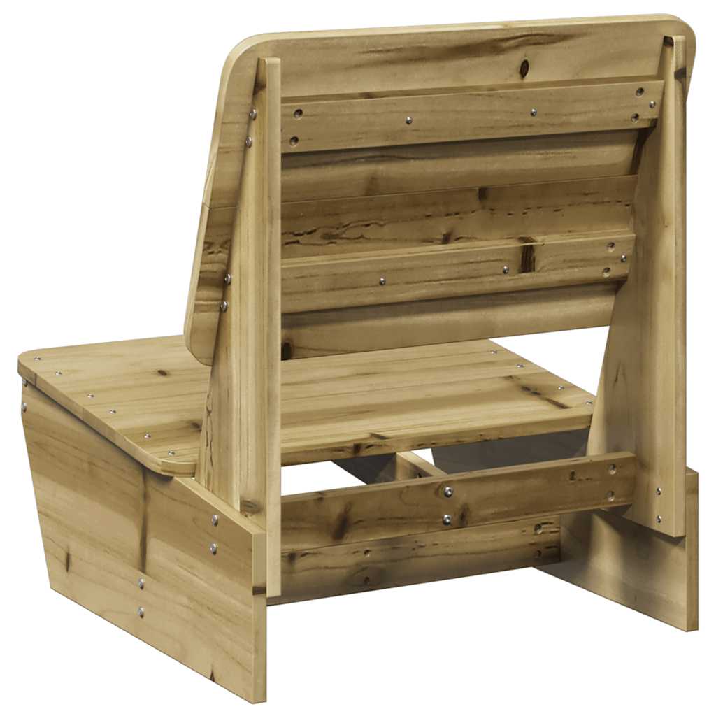 Set of 2 Pine Wood Garden Chairs - 60x64x70.5 cm, Weather-Resistant