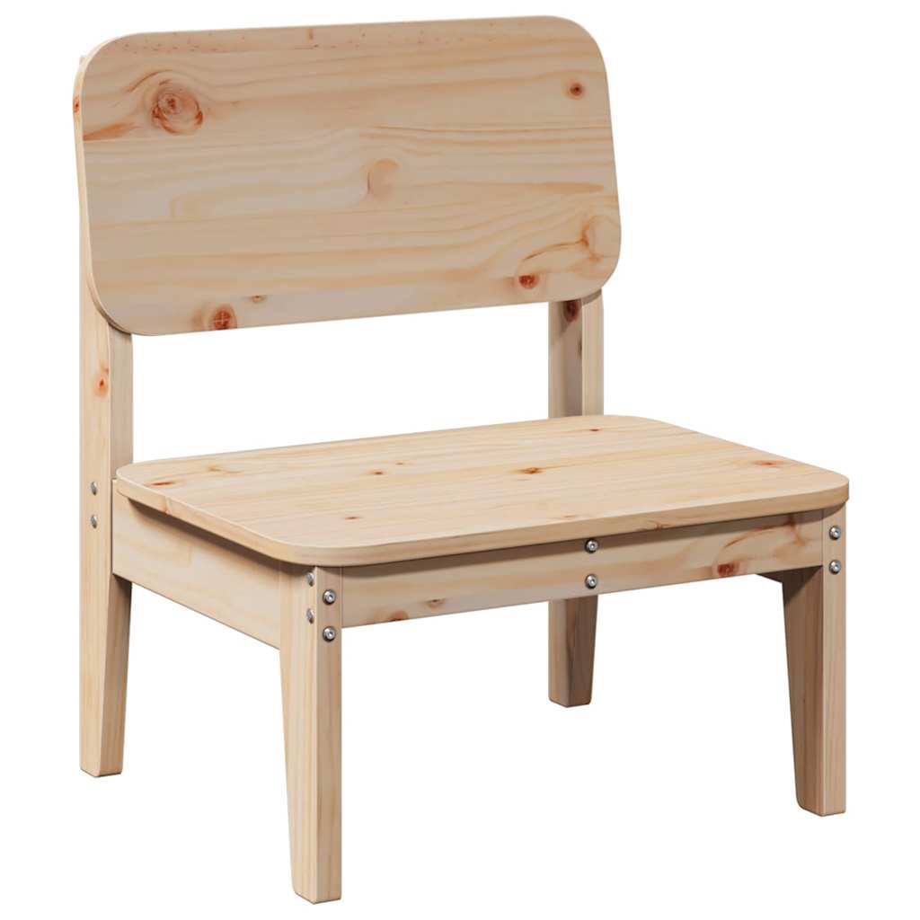 Solid Pine Wood Garden Chair 60x52.5x72 cm - Natural Finish
