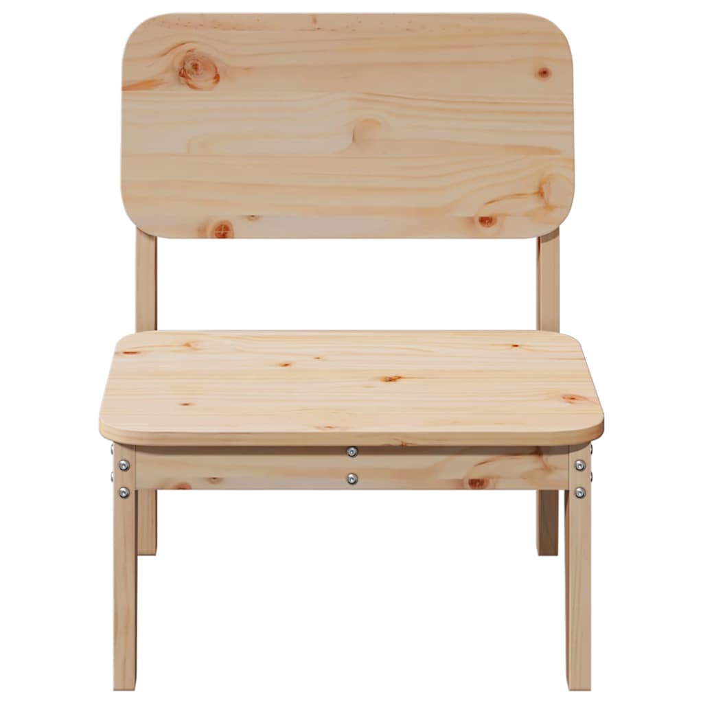 Solid Pine Wood Garden Chair 60x52.5x72 cm - Natural Finish