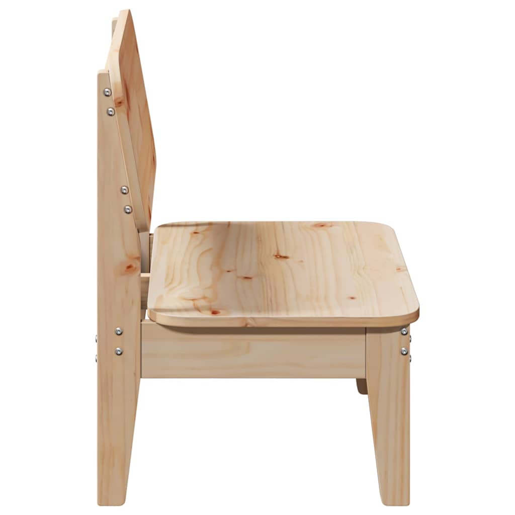 Solid Pine Wood Garden Chair 60x52.5x72 cm - Natural Finish