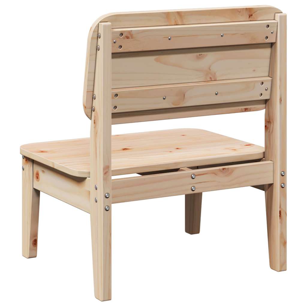 Solid Pine Wood Garden Chair 60x52.5x72 cm - Natural Finish