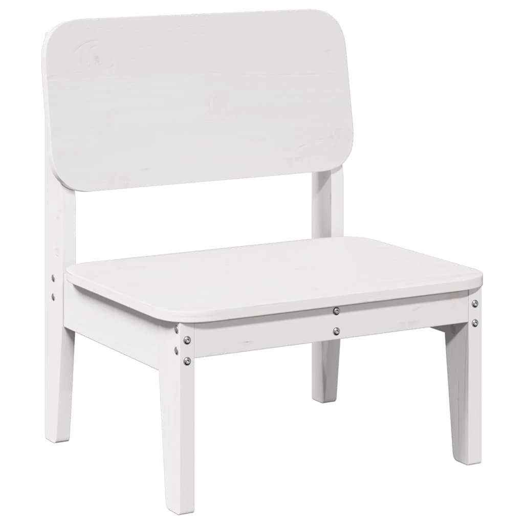 White Solid Pine Garden Chair 60x52.5x72 cm - Elegant Outdoor Seating