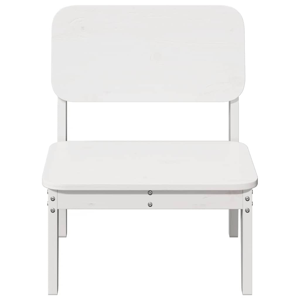 White Solid Pine Garden Chair 60x52.5x72 cm - Elegant Outdoor Seating