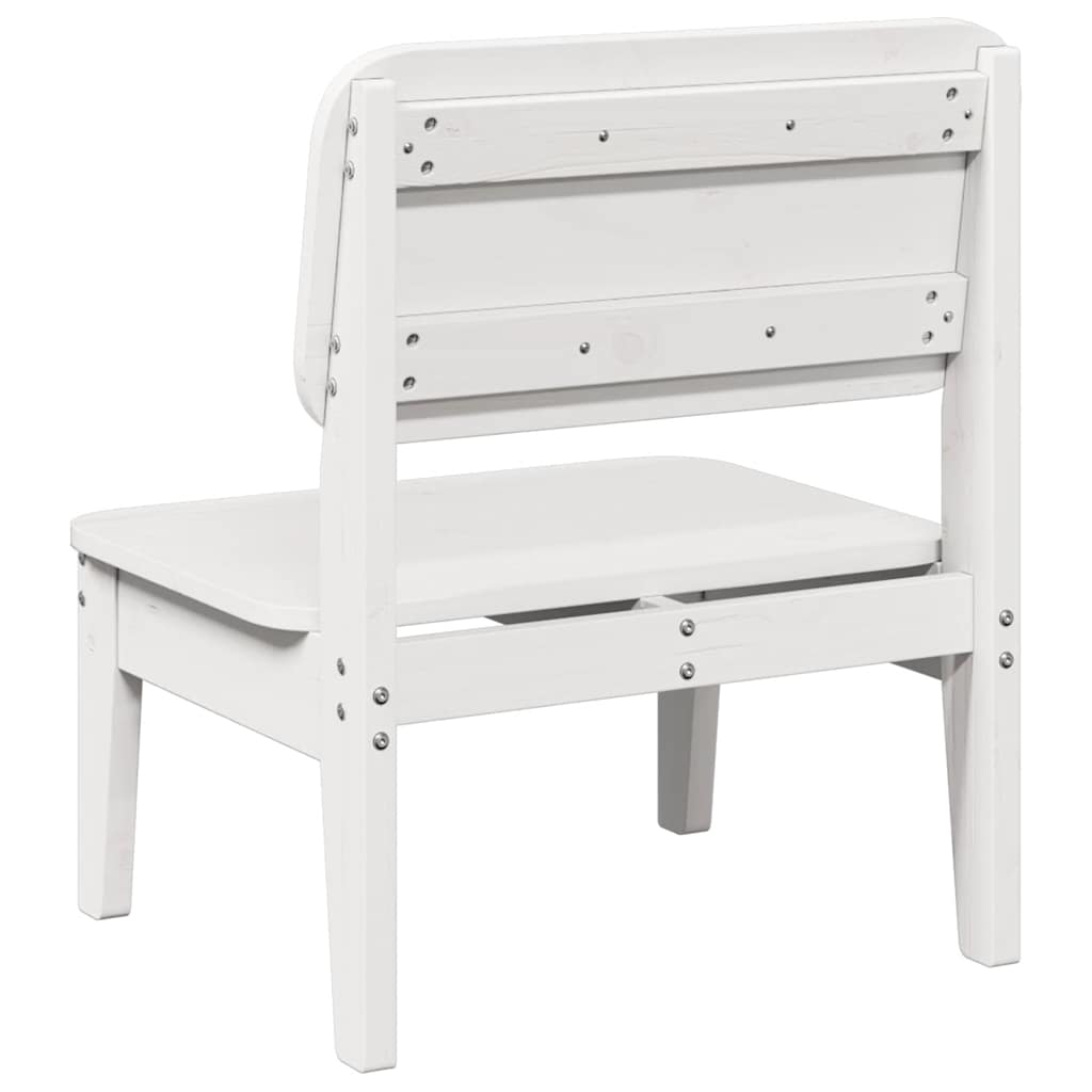 White Solid Pine Garden Chair 60x52.5x72 cm - Elegant Outdoor Seating