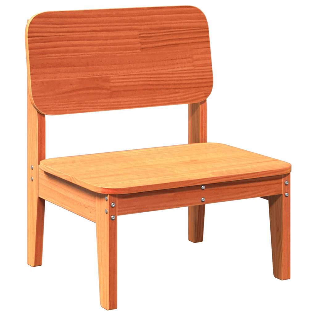 Solid Wood Pine Garden Chair, Wax Brown 60x52.5x72 cm
