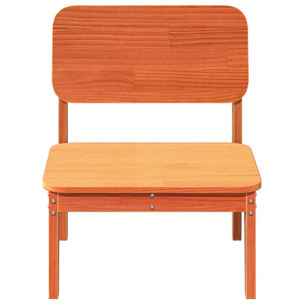 Solid Wood Pine Garden Chair, Wax Brown 60x52.5x72 cm
