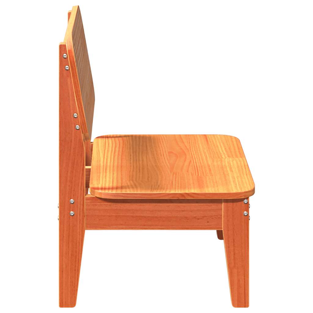 Solid Wood Pine Garden Chair, Wax Brown 60x52.5x72 cm