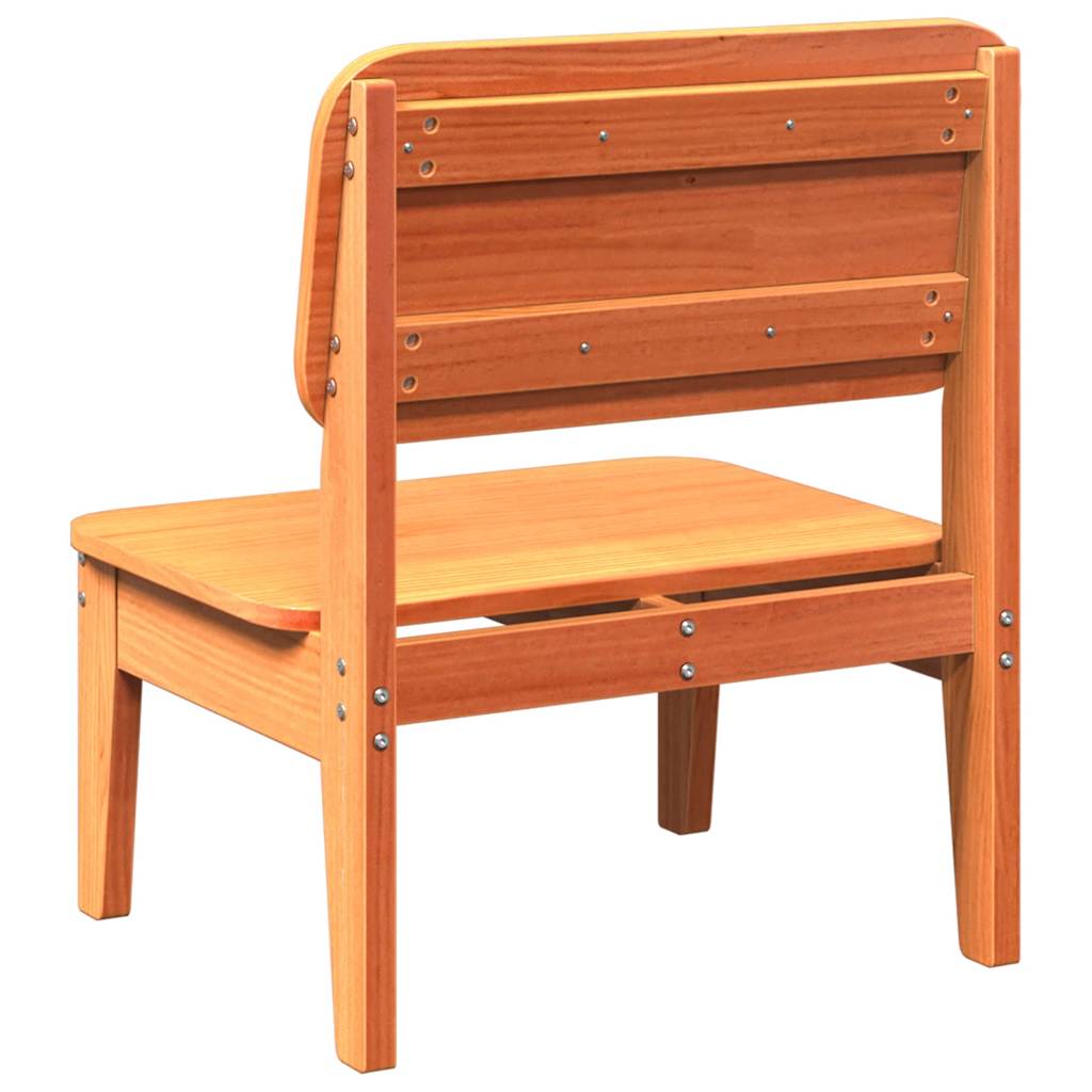 Solid Wood Pine Garden Chair, Wax Brown 60x52.5x72 cm